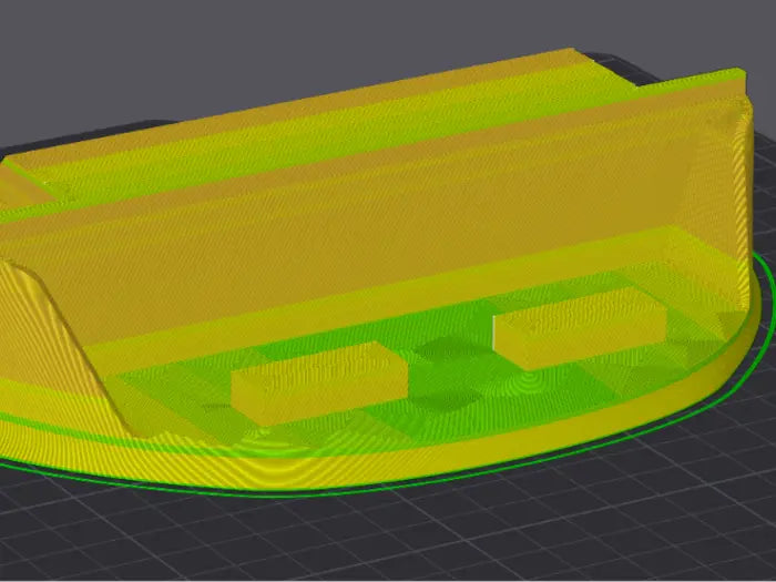 Peça do difusor traseiro com pontos de apoio no slicer